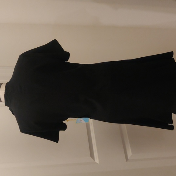 New!CeCe Bow Neck Short Sleeve A-Line Black Dress Women’s Flounce Ruffle Sz 12 - Picture 8 of 15